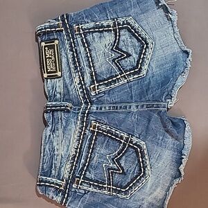Miss Me Jeans Blue Denim Embellished Shorts